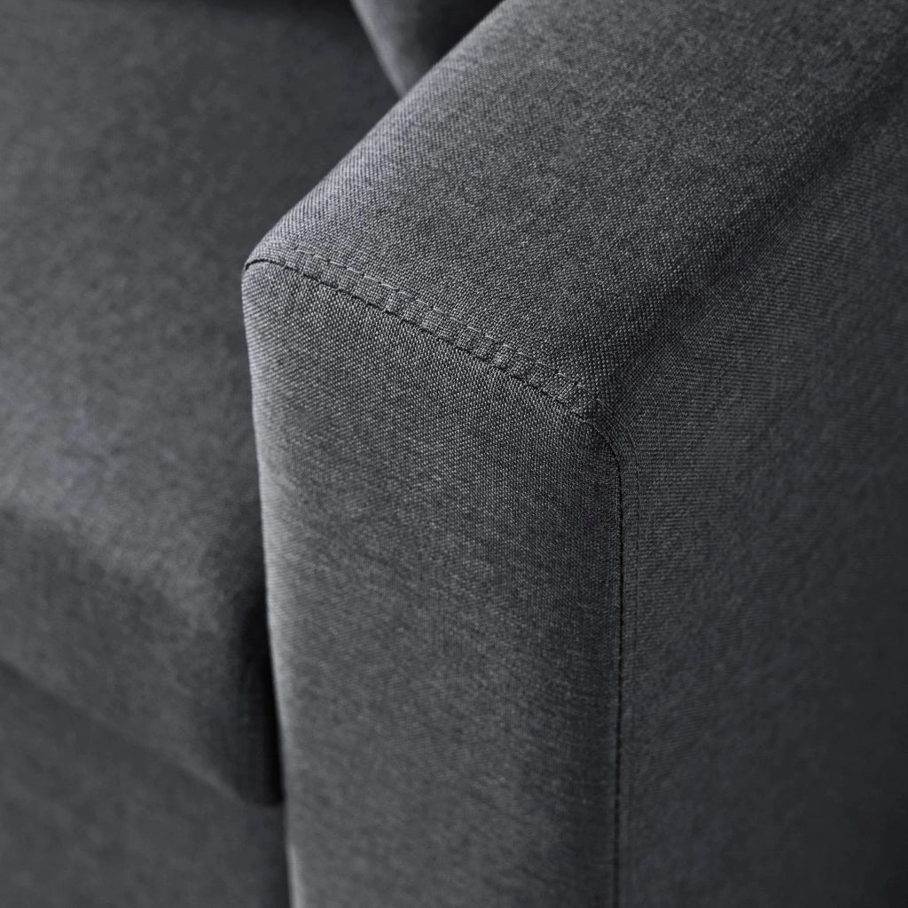 Divano letto angolare reversibile con contenitore, 3 posti, grigio