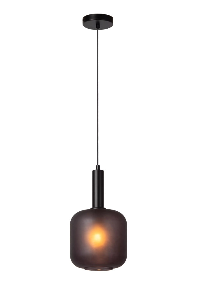 Lampada sospensione moderna vetro nero Eloise E27 Lucide