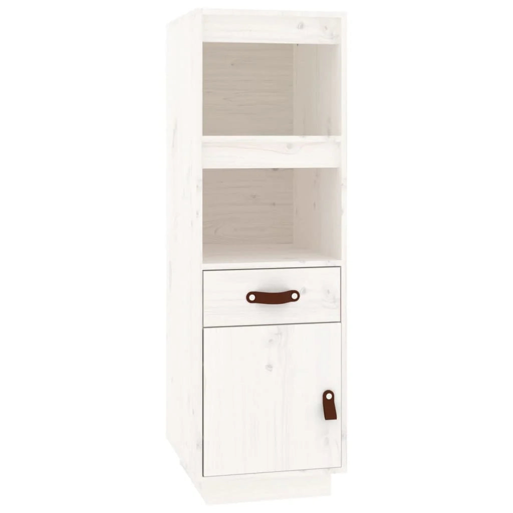 Buffet credenza cassettiera armadio mobile contenitore organizer cucina soggiorno salotto alto 34 x 40 x 108,5 cm legno massello di pino bianco 02_0032434