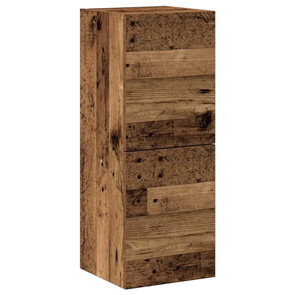 Set Mobile TV 4 pz Montato a Parete Legno Antico in Truciolato 3329017