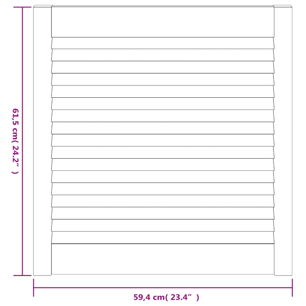 Ante con Design a Lamelle 2 pz 61,5x59,4 cm in Legno di Pino CFW9533154