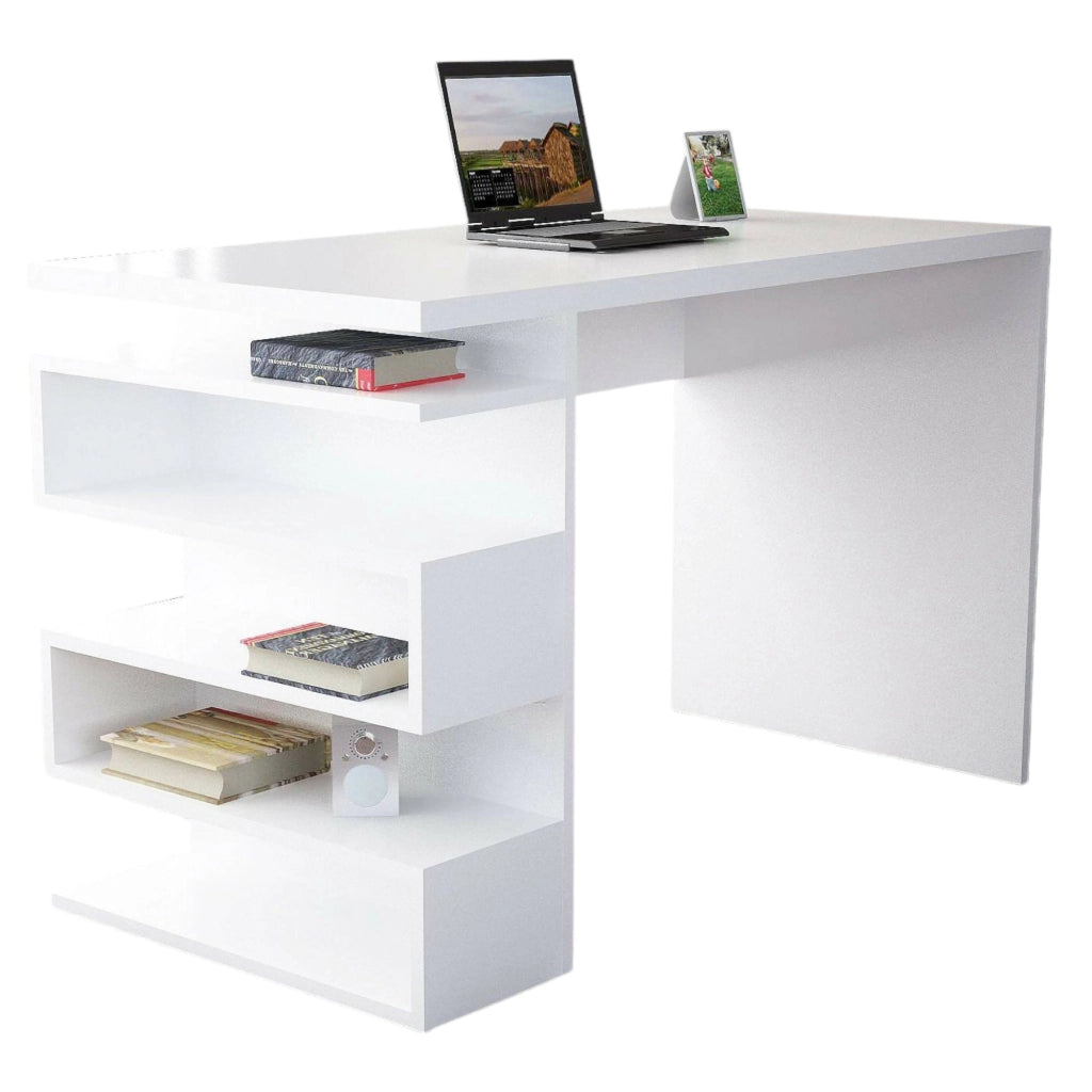 Kate, Scrivania un Ripiano, 120x60x75h cm Bianco