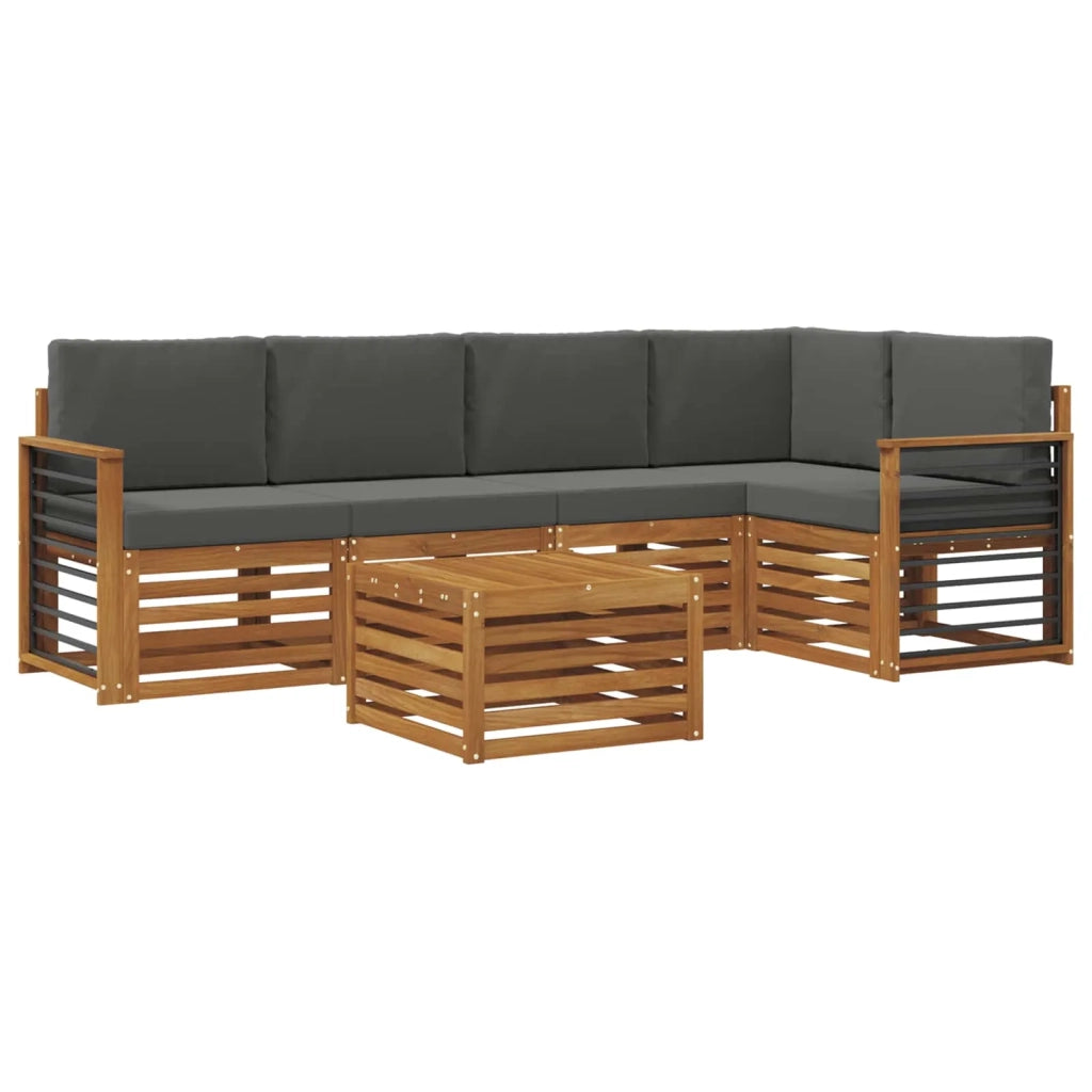 Set divano sezionale con cuscino 6 pcs Naturale e Antracite 3374862
