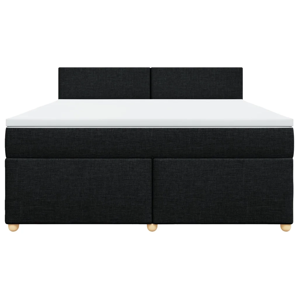 Giroletto a Molle con Materasso Nero 180x200 cm in Tessuto