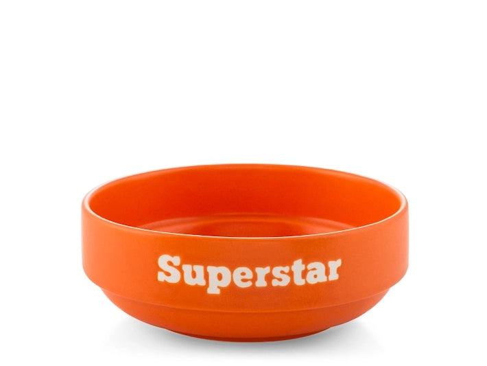 Coppetta in Ceramica Arancione 13 cm  Scritta "Superstar"