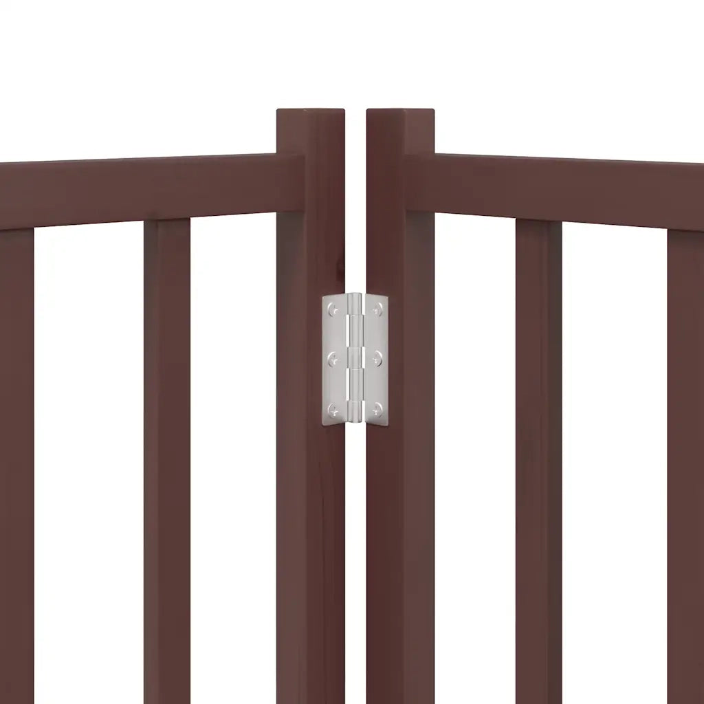 Cancello Cani Porta Pieghevole Marrone 12 Pannelli 600cm Pioppo 3155719