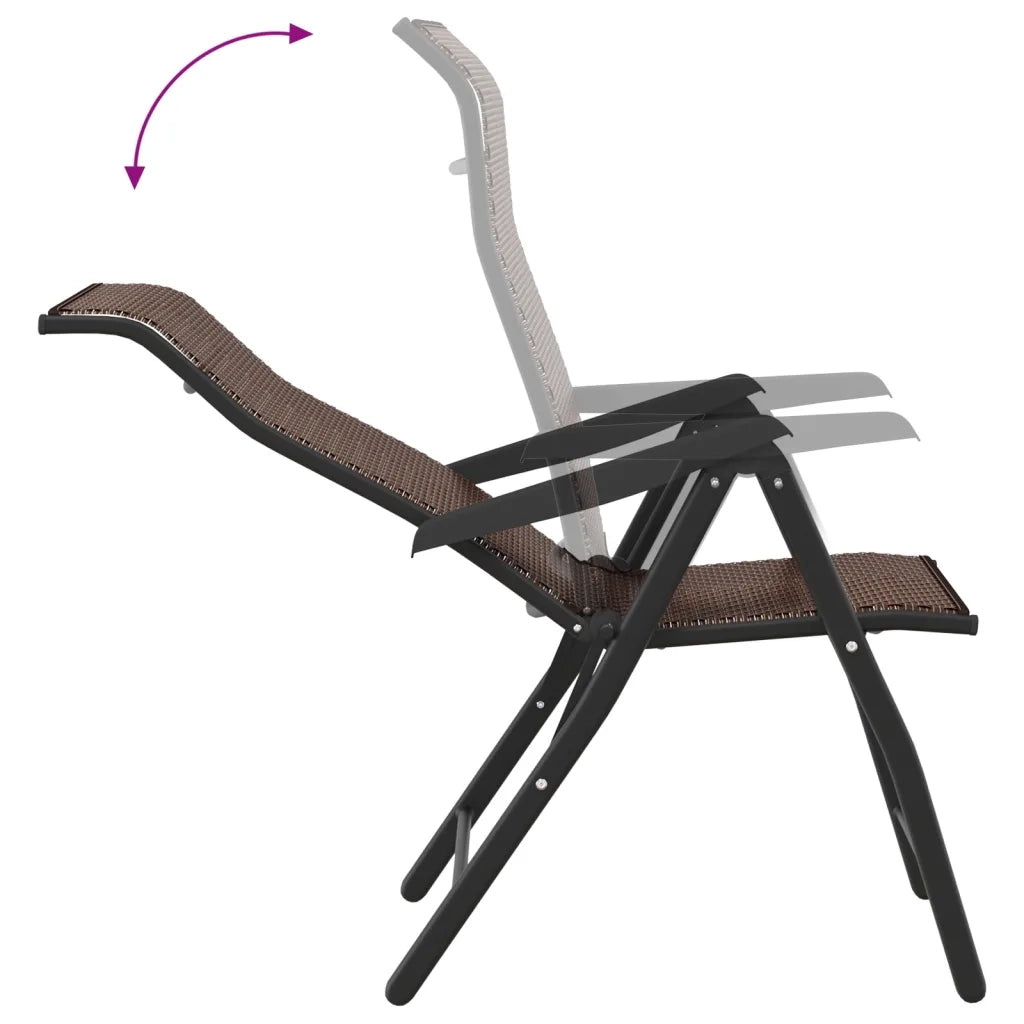 Sedie Pieghevoli da Giardino 8 pz Marroni in Polyrattan 3270611