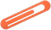 Liniaal metrico rettilineo - Regolo in alluminio [13cm], clip per foglio, clip per cartella, rosso/arancione per misurazione e disegno in classe