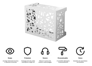 Copri Condizionatore 86x44x68 cm in Alluminio Glam M Bianco