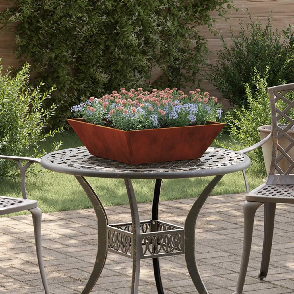 Fioriere | Cassetta per fiori | Vaso da giardino 5 pz Ruggine 50 x 50 x 15 cm
