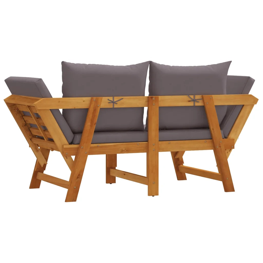 Panchina da Giardino | Panca da Giardino con Cuscini 2-in-1 in Legno di Acacia