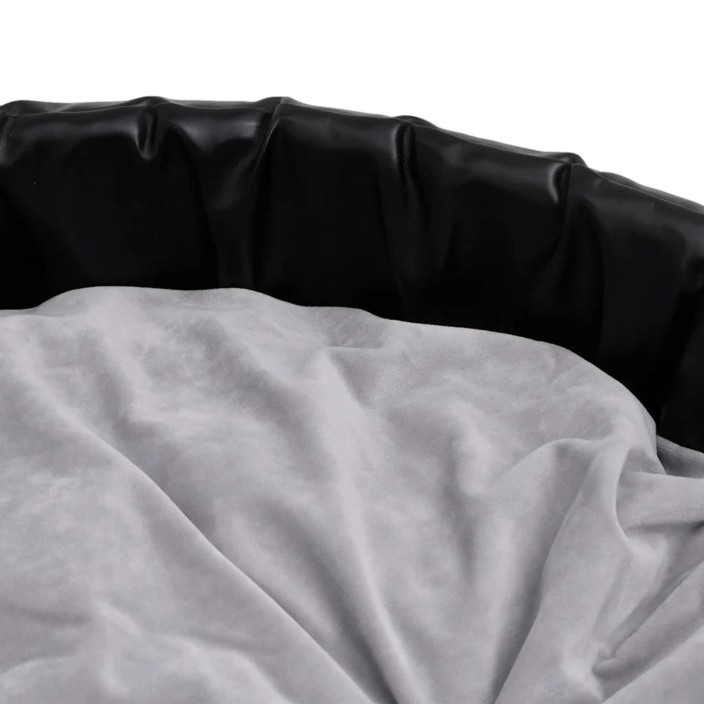 Lettino per Cani Nero e Grigio 69x59x19 cm Peluche e Similpelle CFW2601056