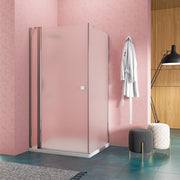 Box doccia angolare 80x95 cm in vetro 6mm opaco. con apertura a battente e parete fissa | Lang