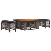 Set da Pranzo per Giardino 3 pcs Grigio e Grigio Scuro