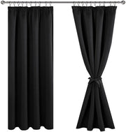 Set di tende di oscuramento nero - 2 pezzi - H 175 x L 140 cm - Invisibili - Tende termiche - Realizzate con poliestere di alta qualità