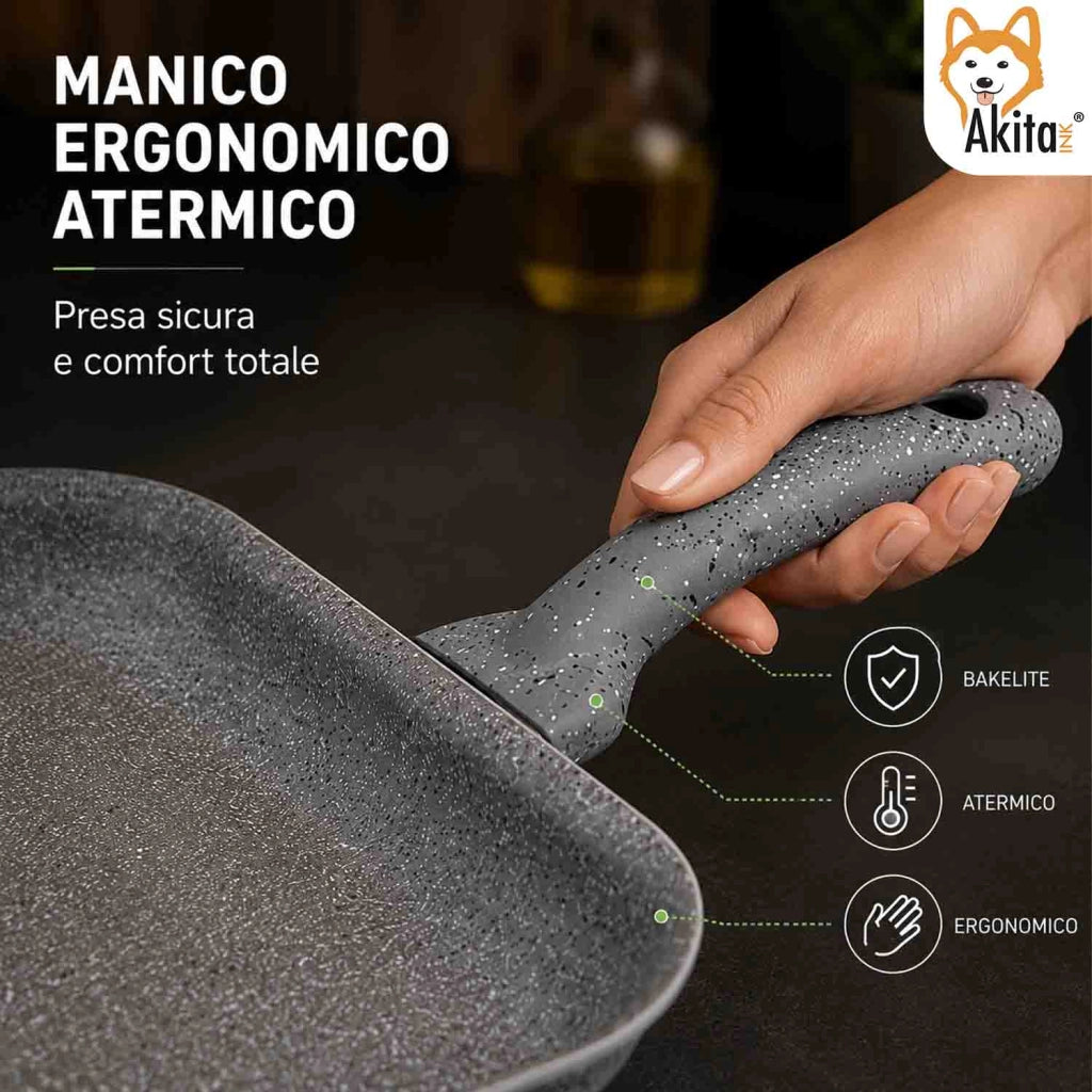 Akitaink Bistecchiera Pietra 24x34 Antiaderente