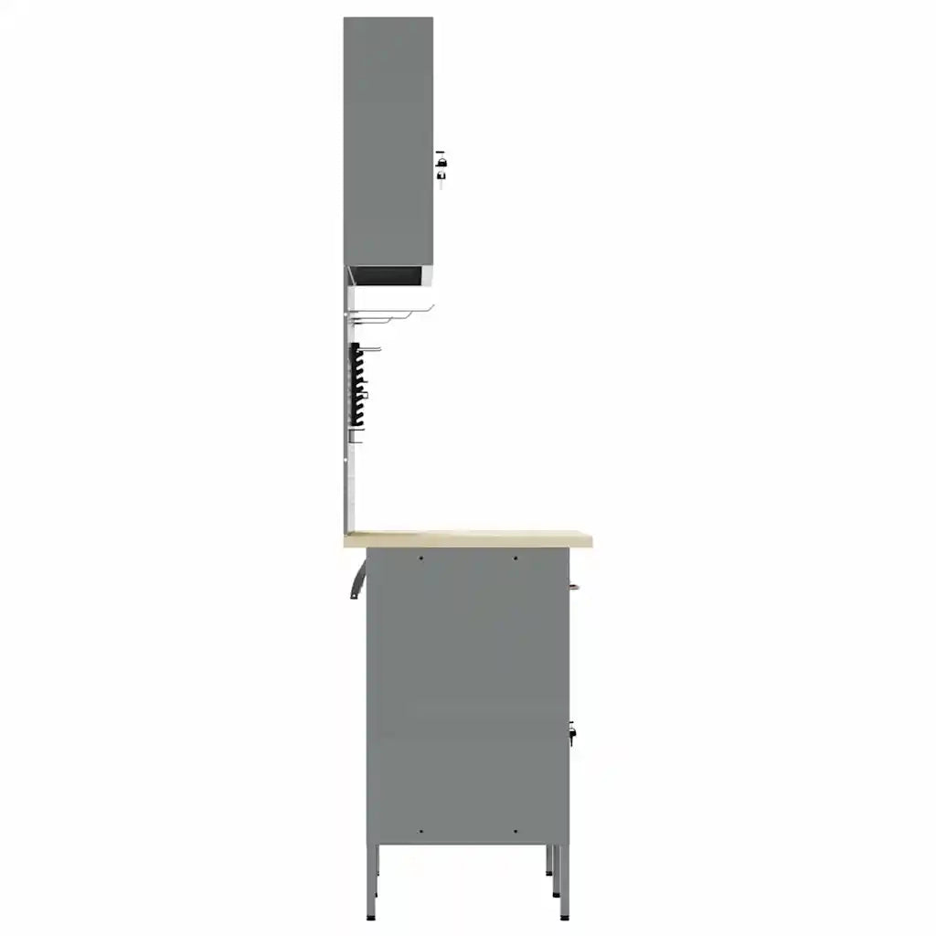 Mobile da lavoro 5 pcs Rosso Legno ingegnerizzato e acciaio 3321425