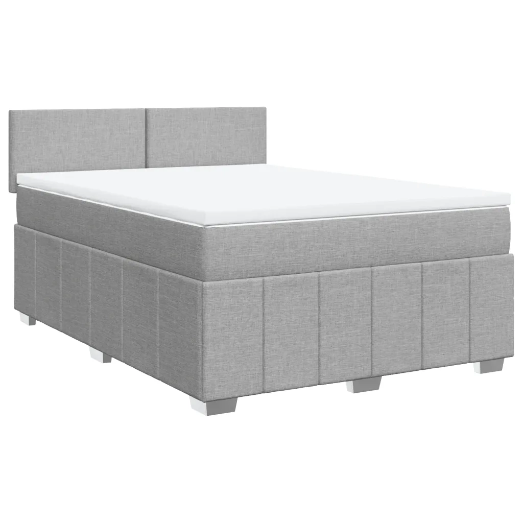 vidaXL Giroletto a Molle con Materasso Grigio Chiaro 160x200cm Tessuto