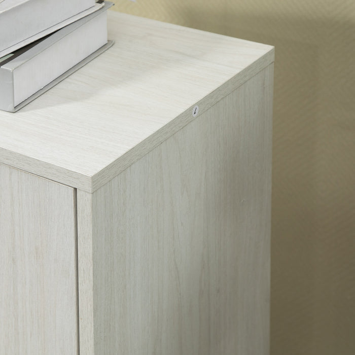 Mobile Bagno con 4 Cassetti e Armadietto 54x29x83 cm Maniglie Ritagliate in Legno Bianco