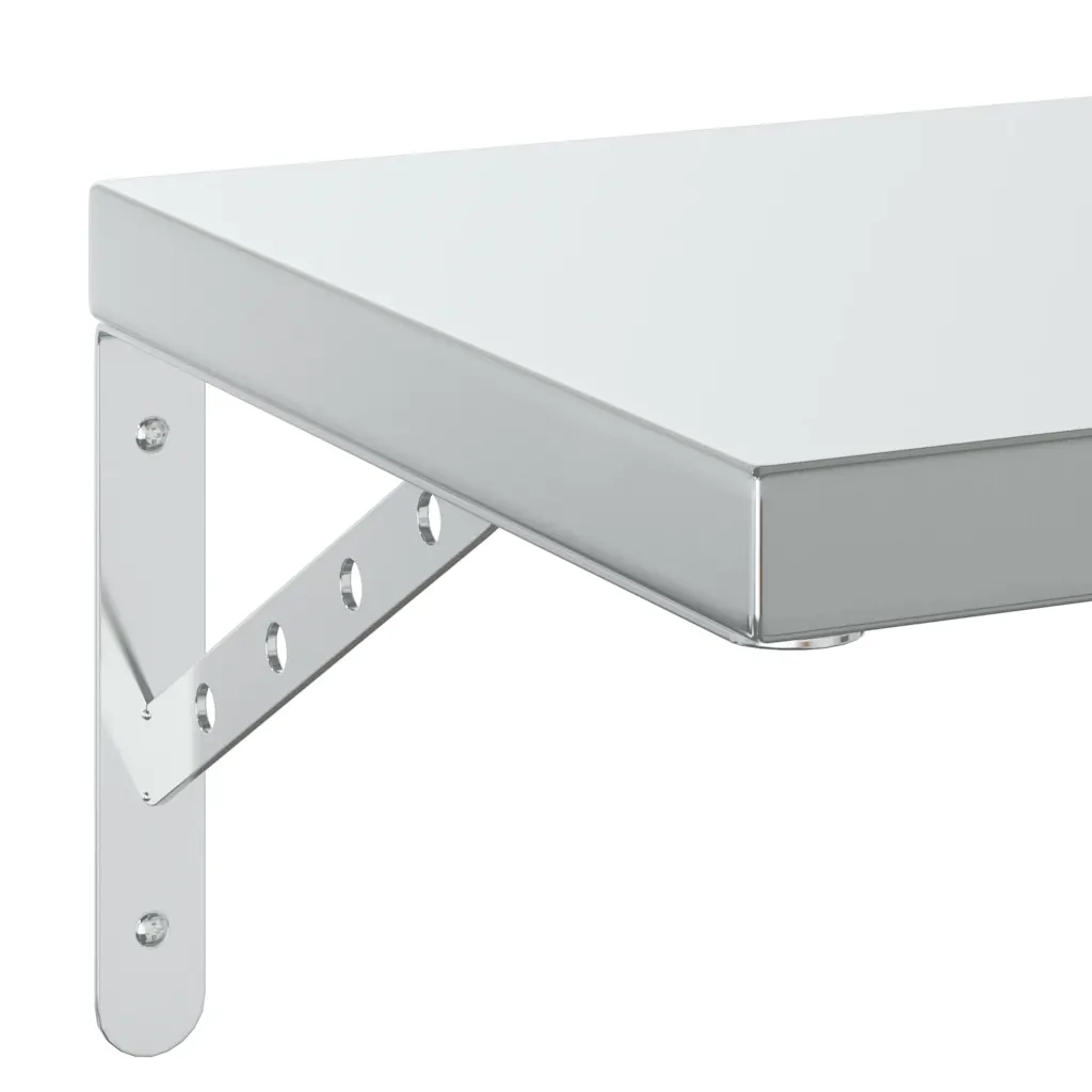 Mensole a Muro 2 pz 75x30 cm Argento in Acciaio Inossidabile 3214506