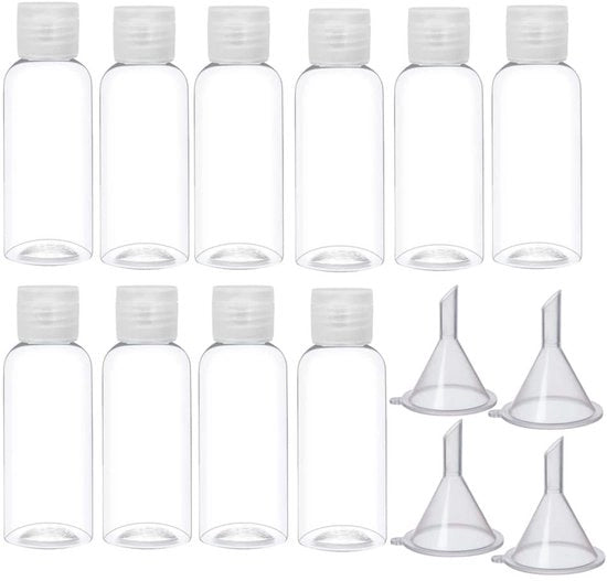 Set di flaconi trasparenti in plastica 100 ml - 10 pezzi - contenitori liquidi - flaconi per cosmetici - per shampoo e lotioni