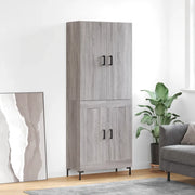 Credenza-Buffet-Armadio da cucina Grigio Sonoma 69,5x34x180 cm in Legno Multistrato 361128