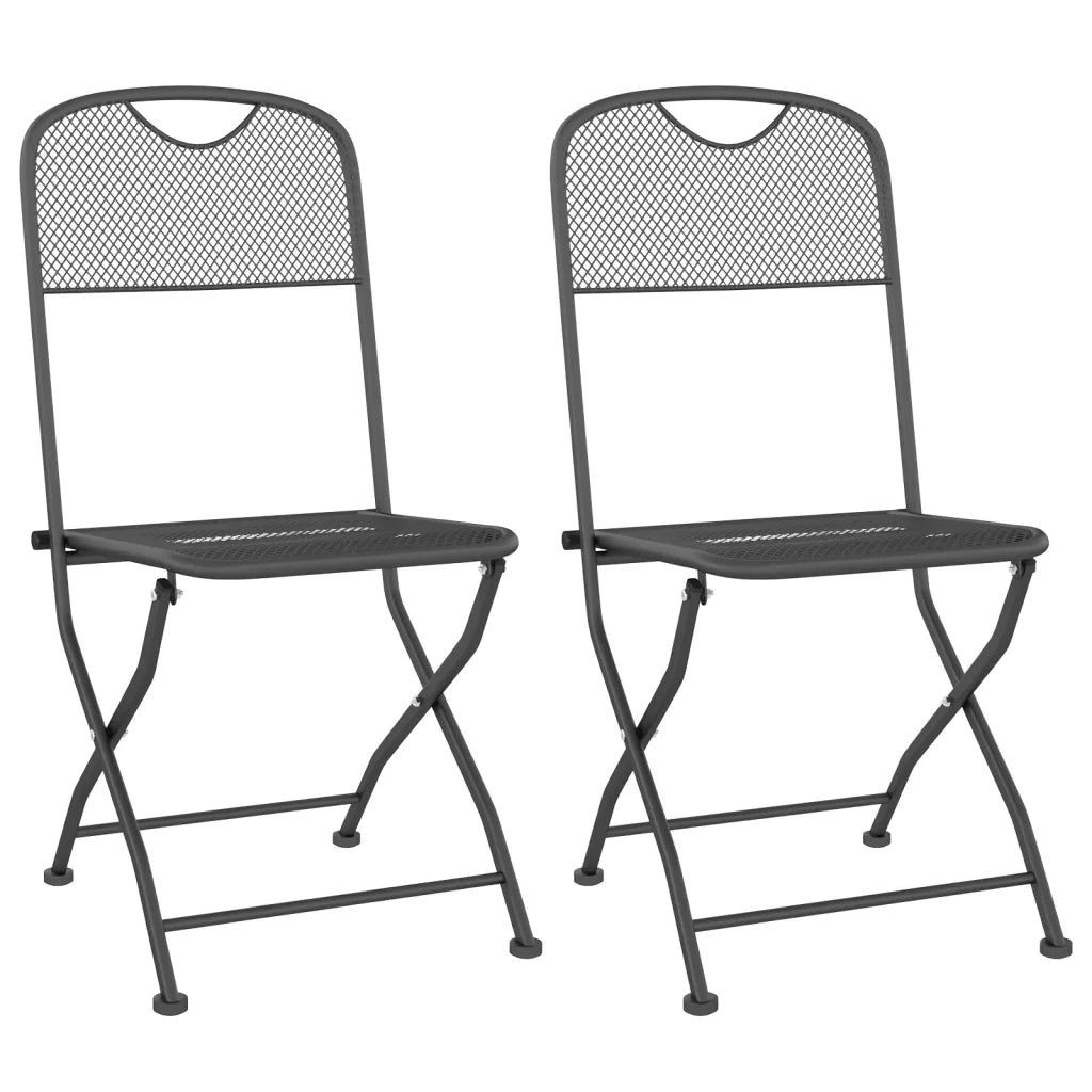 Set da Pranzo per Giardino 3pz Rete Metallica Espansa Antracite 3084711