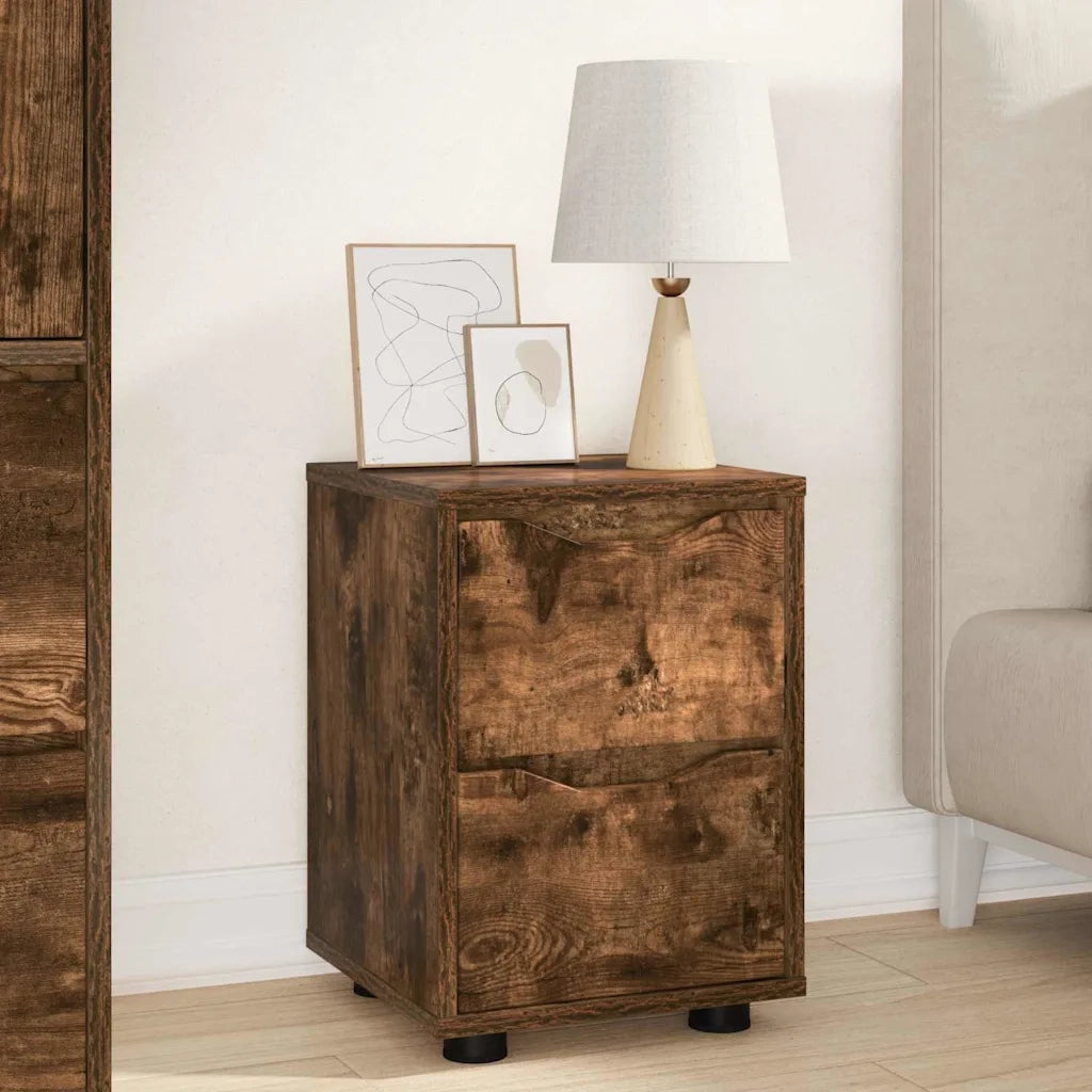 Comodini 2 pcs Rovere fumé 30,5 x 30 x 43 cm Legno multistrato
