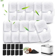 Pacchetto con 20 filtri per la fonte per gatti per la fonte per animali Dockstream PLWF105/PLWF115/PLWF005 – 10 filtri a carbone attivo + 10 filtri a schiuma, set di filtri di ricambio per la fonte per gatti, scorta per 5 mesi