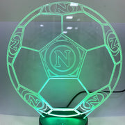 Trade Shop - Lampada Da Tavolo A Batterie Usb Pallone Calcio Con Stemma Logo Napoli Calcio -