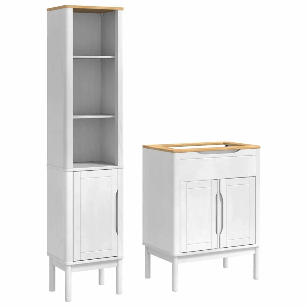 Set di mobili per il bagno con lo scaffale FLORO 2 pcs Bianco 3385882