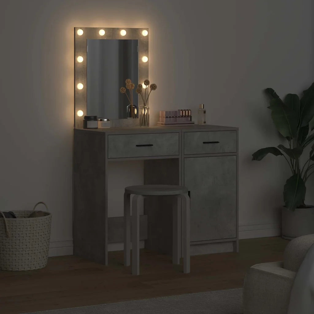 Toeletta | Tavolo da Trucco con cassetto 2 pz Grigio 50 x 41 x 135 cm
