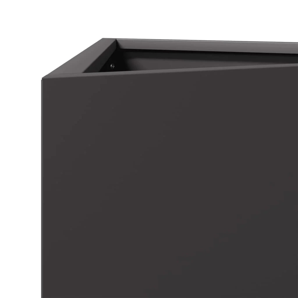 Fioriera rialzata triangolare per piante fiori e patio/giardino 40 x 34,5 x 70 cm acciaio nero 02_0038810