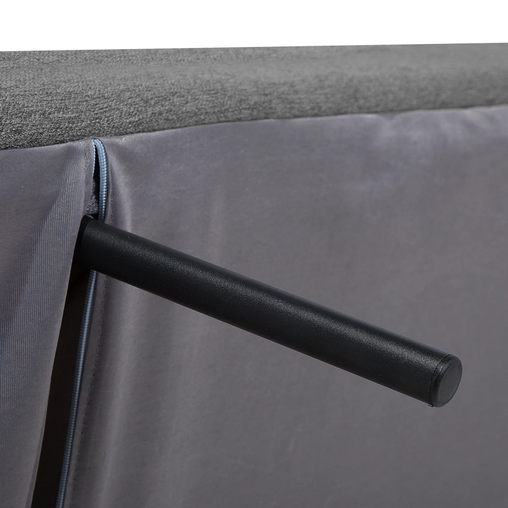 Divano Letto In Tessuto Beige Imbottito A 3 Posti Con Schienale Reclinabile Quadrato Trapuntato