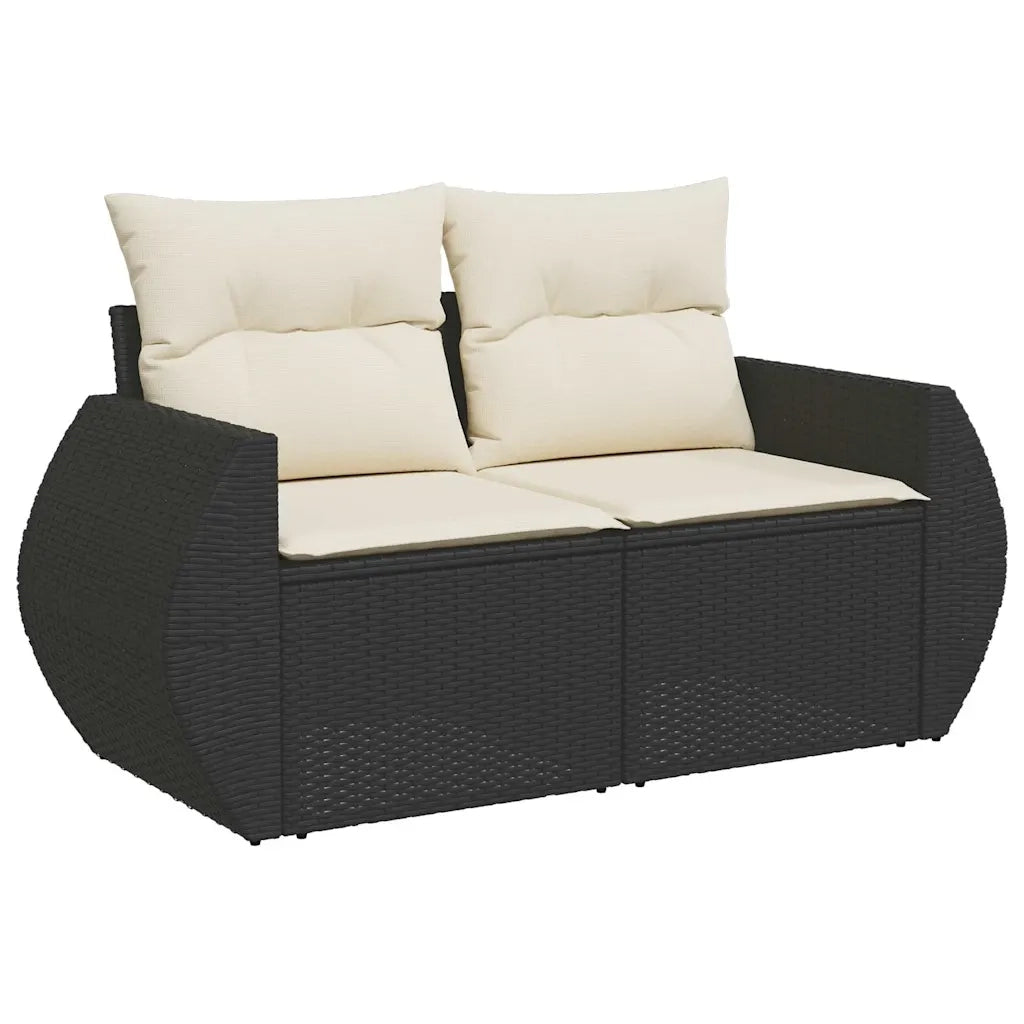 Set Divani da Giardino con Cuscini 7pz Nero Polyrattan 3268676