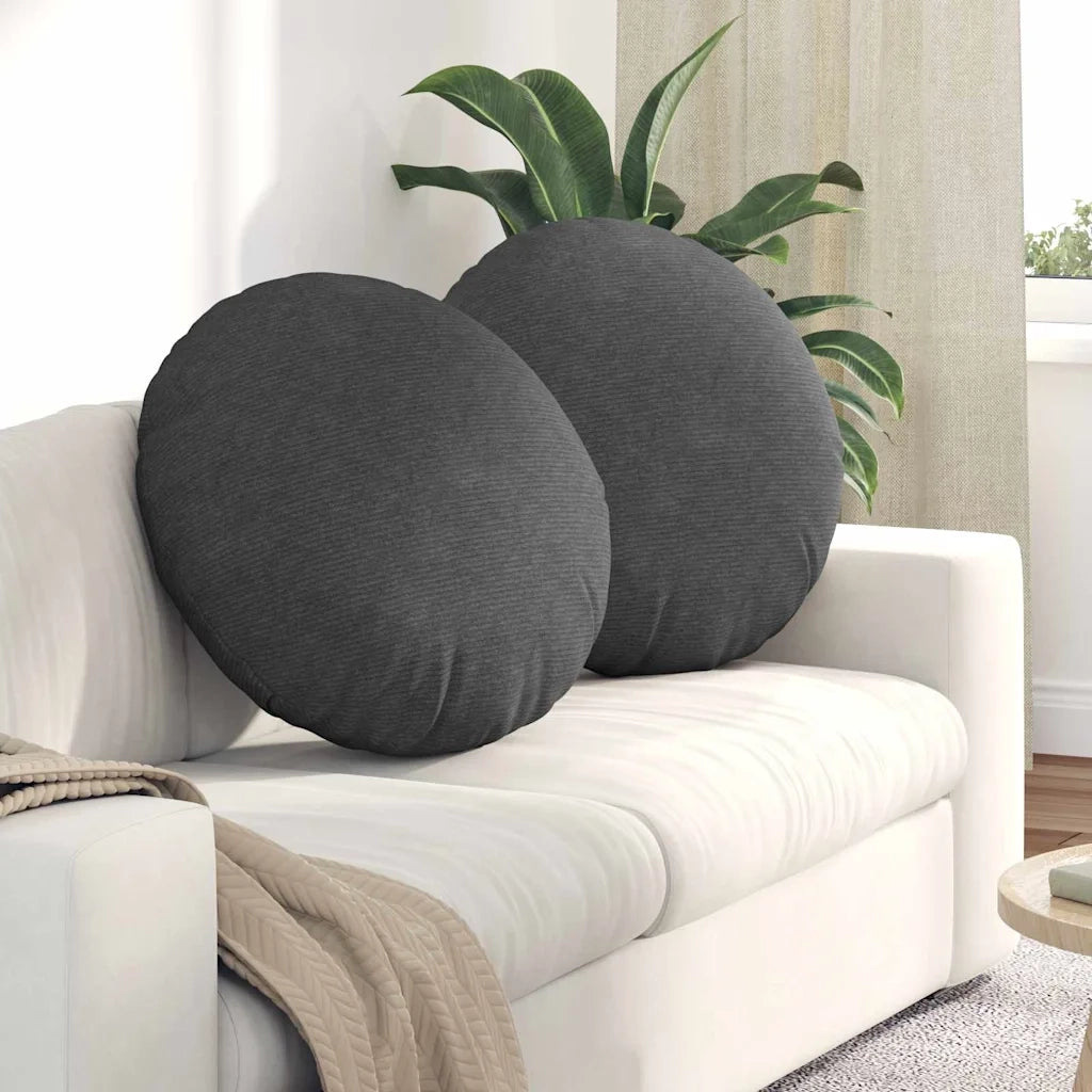 Cuscini per Seduta 2 pcs Grigio scuro Ø60 x 21 cm
