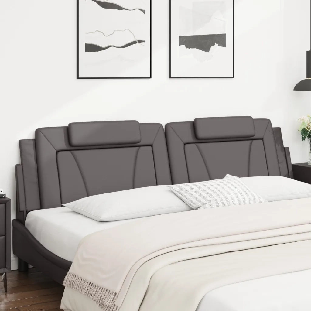 Cuscino Testiera Viana Grigio 200 cm in Similpelle 374817