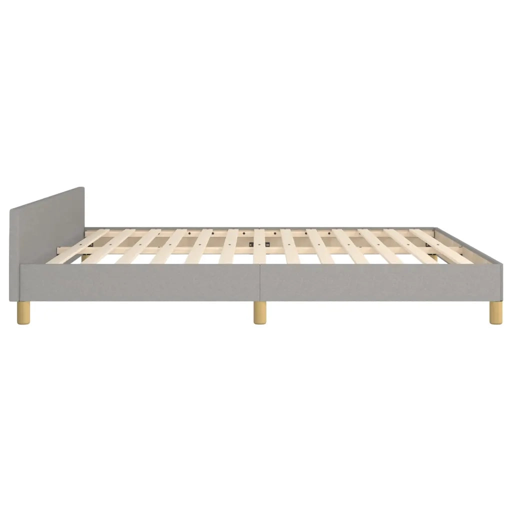 Giroletto con Testiera-Struttura Letto con testiera Grigio Chiaro 180x200 cm in Tessuto