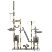 Tiragraffi albero per gatti cuccia per gatti giocattolo peluche sisal 230-250 cm grigio 3702046