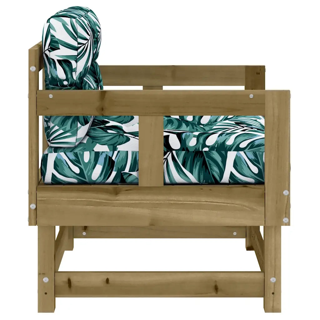 Sedia da patio-Sedie da Giardino con Cuscini 2 pz in Legno Impregnato di Pino 157453