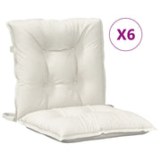 Cuscini Sedia Schiena Bassa 6 pz | Cuscini per sedie Crema M¨¦lange 100x50x7 Tessuto