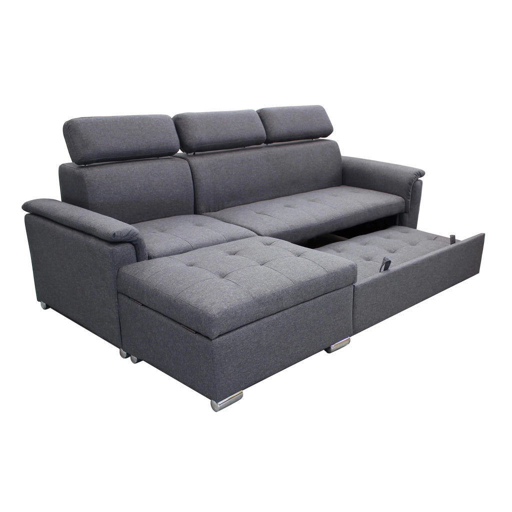 Divano Letto con penisola in Tessuto cm 234x148x84 - ALF