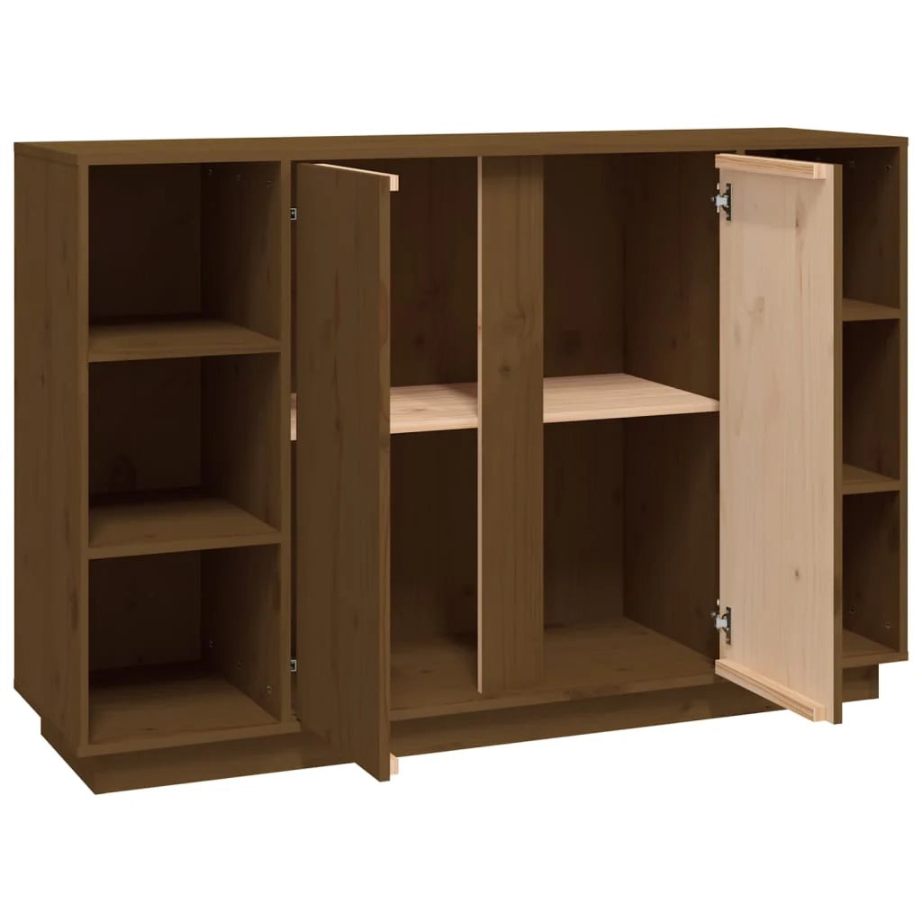 Buffet credenza cassettiera armadio mobile contenitore organizer per cucina soggiorno salotto 120 x 35 x 80 cm legno massello di pino marrone 02_0035737