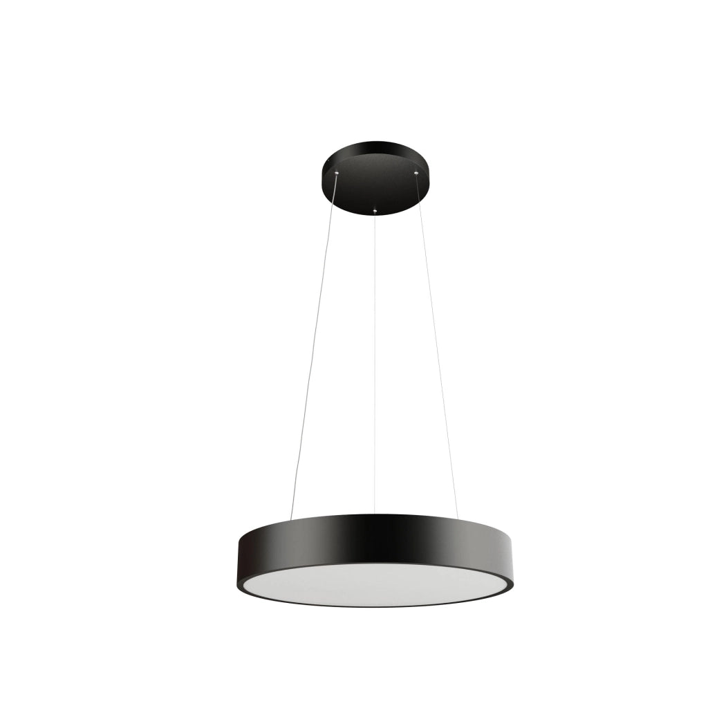 Tot Lampada a Sospensione o Plafoniera a LED Circolare XL 60W Dimmerabile Smart Tuya CCT 2600K-4000K Finitura Nero Opaco Diametro 650mm