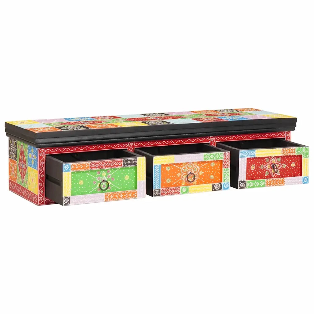 Mobile TV Multicolore 100 x 30 x 24 cm Legno massello di mango 4017578