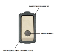 Pulsante luminoso serie civile faeg 10 ampere bianco