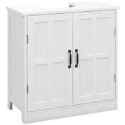 kleankin Mobile sottolavabo bagno mobile vasca con doppia porta e ripiano regolabile, 60x30x60cm, bianco