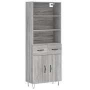 Credenza | Madia | Buffet da pranzo | Armadio da pranzo Grigio Sonoma 69,5x34x180 cm in Legno Multistrato