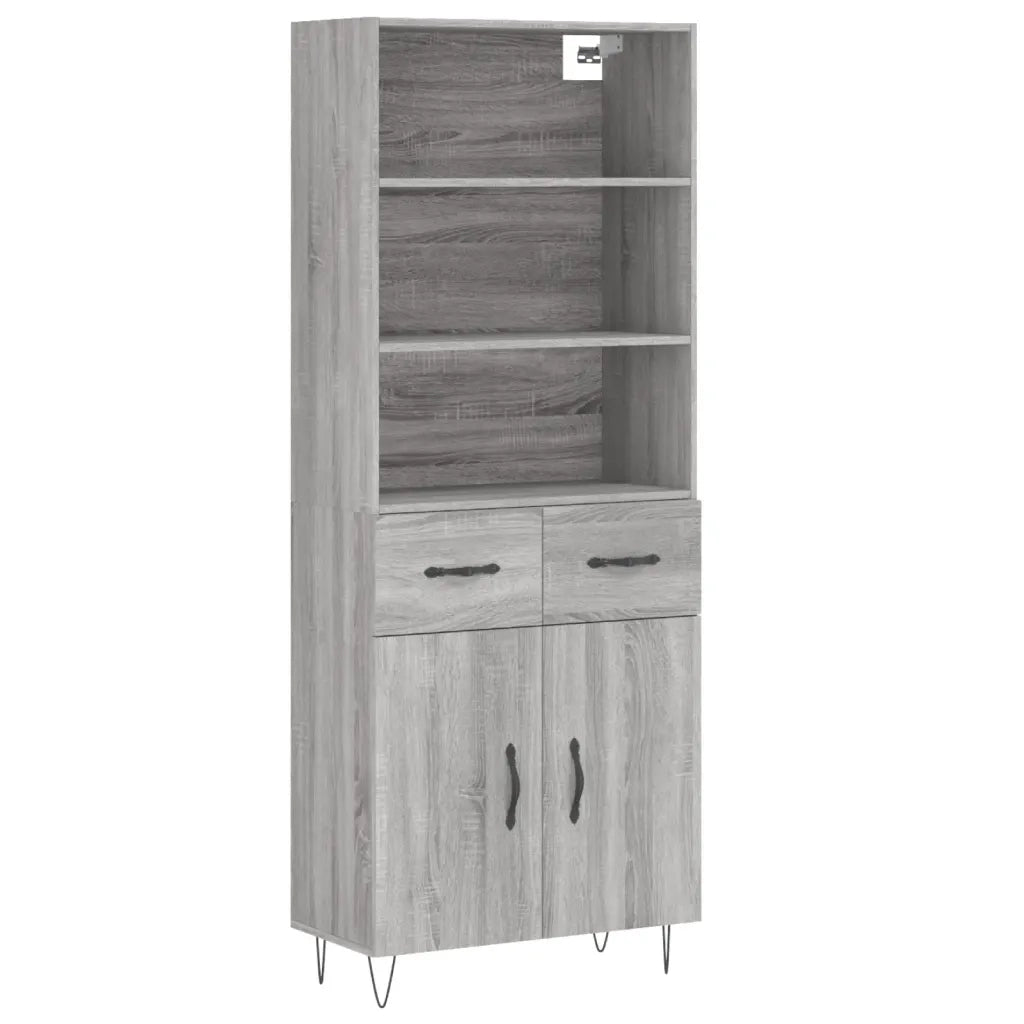 Credenza | Madia | Buffet da pranzo | Armadio da pranzo Grigio Sonoma 69,5x34x180 cm in Legno Multistrato