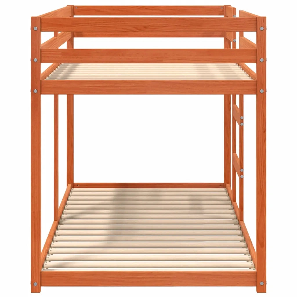 Letto singolo | Letto per adulti | Letto a Castello Marrone Cera 90x190 cm in Legno di Pino